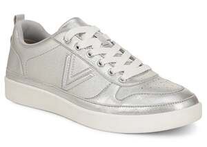 Vionic Womens Elise Casual Sneakers Size 8.5 EU 39 Silver Leather NIB